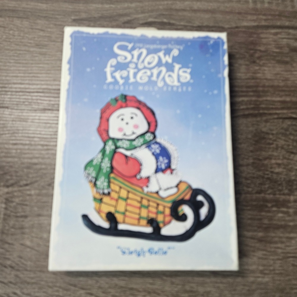 Longaberger Pottery 1998 Snow Friends Sleigh Belle Cookie Mold Vintage USA 32484